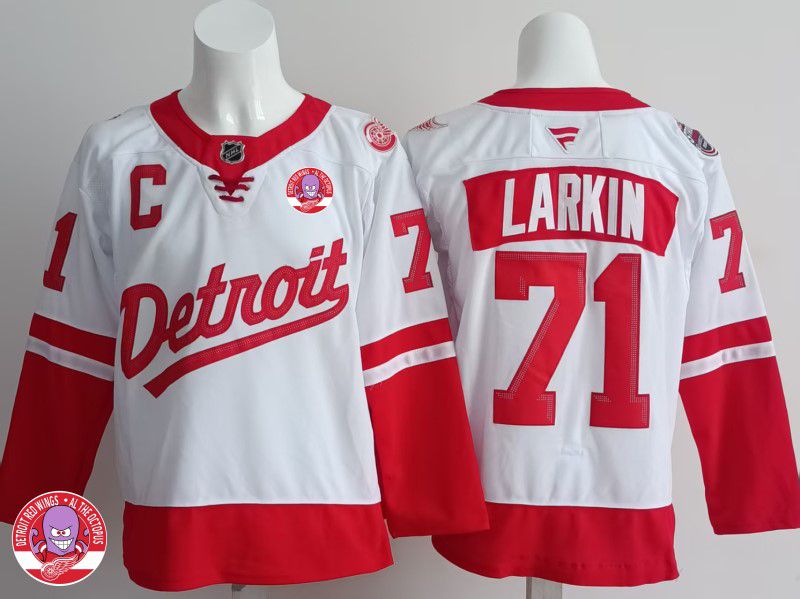 Men Detroit Red Wings #71 Larkin White 2025 Fanatics Home Premium NHL Jersey style 1->detroit red wings->NHL Jersey